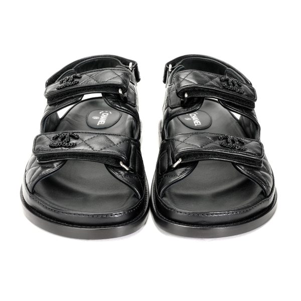 113447 sv cad3d3d1 f63f 43bb 9f62 2ab1f7555600 Chanel Leather Velcro Sandal 40 EUR