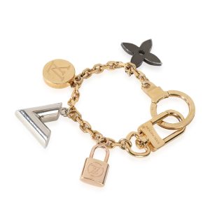 Louis Vuitton Gold Silver Tone Metal Kaleido V Bag Charm Louis Vuitton Gold Silver Tone Metal Kaleido V Bag Charm