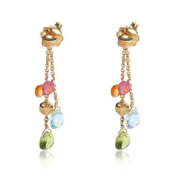 Marco Bicego Paradise Mix Gemstone Earrings in 18kt Yellow Gold Marco Bicego Paradise Mix Gemstone Earrings in 18kt Yellow Gold