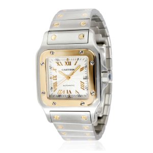 Cartier Santos Galbee 2319 Unisex Watch in 18kt Stainless SteelYellow Gold Dior Handbag Shoulder Bag 2way Enamel Maris Pearl Brown