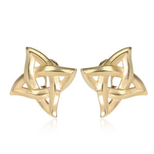 Angela Cummings Celtic Knot Earrings in 18K Yellow Gold Burberry Spring Summer Beige