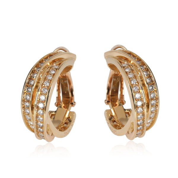 Cartier Trinity Diamond Earrings in 18kt Yellow Gold 18 CTW Cartier Trinity Diamond Earrings in 18kt Yellow Gold 18 CTW