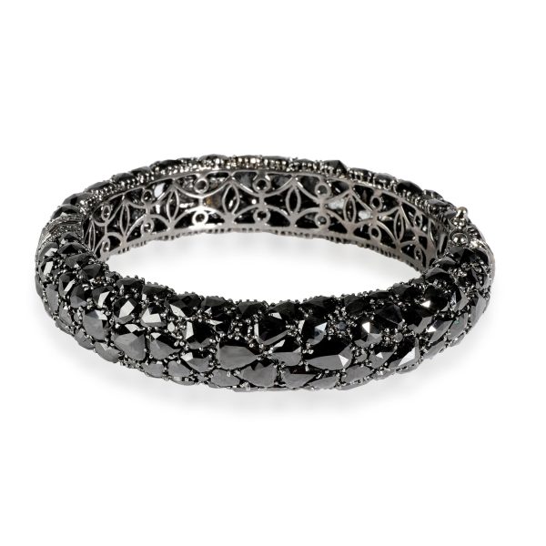 Lorraine Schwartz Black Rose Cut Diamond Bangle in 18K Black Gold 38 CTW Lorraine Schwartz Black Rose Cut Diamond Bangle in 18K Black Gold 38 CTW