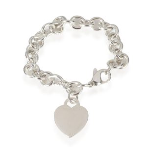 Tiffany Co Tiffany Heart Tag Bracelet in Sterling Silver Tiffany Co Elsa Peretti Sevillana Diamond Ring in Platinum 080 CTW