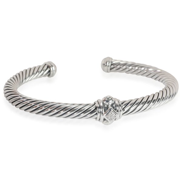 David Yurman Renaissance Diamond Cuff in 925 Sterling Silver 001 CTW David Yurman Renaissance Diamond Cuff in 925 Sterling Silver 001 CTW