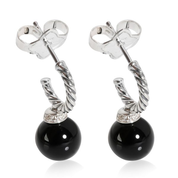 113788 sv 2a1dce5d e01b 4229 b029 fc568da254cb David Yurman Solari Onyx Diamond Earrings in Sterling Silver 005CTW