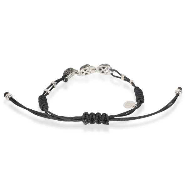 113796 clasp 7d595566 d226 4e32 be5c eee1d3118142 Pippo Perez Black White Diamond Skull Bracelet in 18kt White Gold 125 CTW