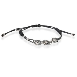 Pippo Perez Black White Diamond Skull Bracelet in 18kt White Gold 125 CTW Cart