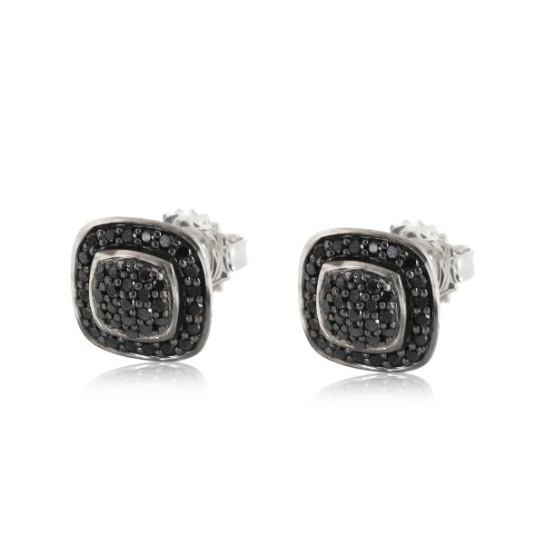 David Yurman Albion Black Diamond Earrings in Sterling Silver 037 CTW David Yurman Albion Black Diamond Earrings in Sterling Silver 037 CTW