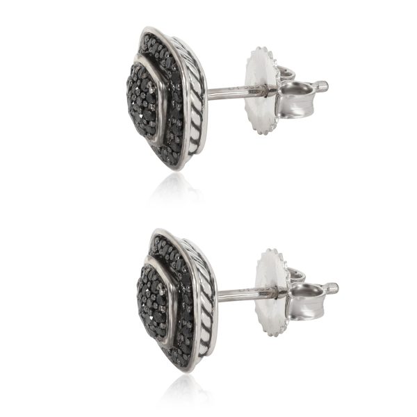 113800 sv a7275f4b 1596 4d8e ad75 bd1884f212c5 David Yurman Albion Black Diamond Earrings in Sterling Silver 037 CTW