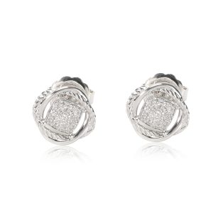 David Yurman Infinity Diamond Earrings in Sterling Silver 031 CTW Ferragamo Nero Bag Black