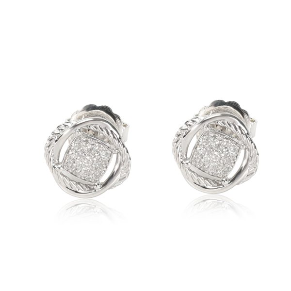 David Yurman Infinity Diamond Earrings in Sterling Silver 031 CTW David Yurman Infinity Diamond Earrings in Sterling Silver 031 CTW