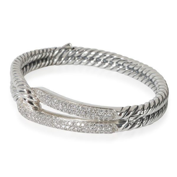 113811 sv David Yurman Labyrinth Single Loop Diamond Bracelet in Sterling Silver 079 CTW