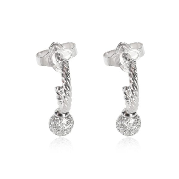 David Yurman Solari Diamond Hoop Earring in 18kt White Gold 042 CTW David Yurman Solari Diamond Hoop Earring in 18kt White Gold 042 CTW