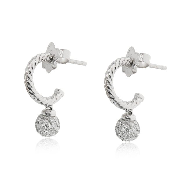 113817 sv d8da29f1 af7e 4644 b2ea 85feb98ffc79 David Yurman Solari Diamond Hoop Earring in 18kt White Gold 042 CTW