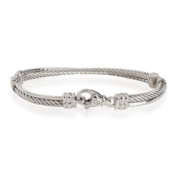 113820 clasp David Yurman Crossover Diamond Bangle in Sterling Silver 075 CTW