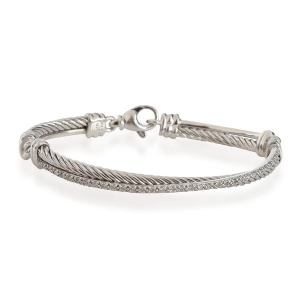 David Yurman Crossover Diamond Bangle in Sterling Silver 075 CTW David Yurman Crossover Diamond Bangle in Sterling Silver 075 CTW