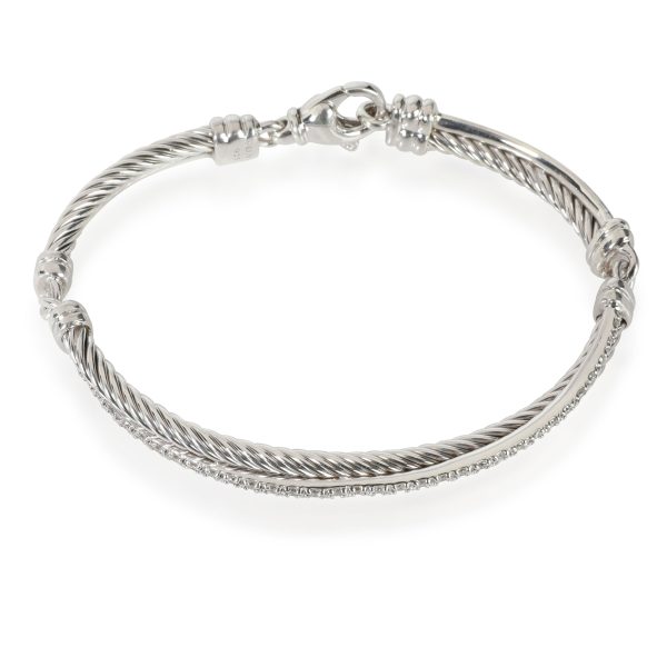 113820 pv David Yurman Crossover Diamond Bangle in Sterling Silver 075 CTW