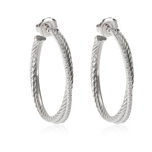 David Yurman Crossover Diamond Hoop Earring in Sterling Silver 053 CTW Louis Vuitton Damier Croisette Shoulder Bag