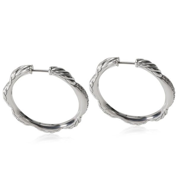 113833 sv David Yurman Tides Diamond Hoop Earring in Sterling Silver 023 CTW