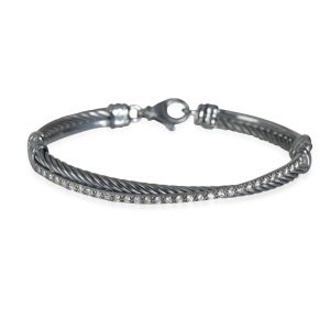 David Yurman Crossover Diamond Bracelet in Sterling Silver 043 CTW Loewe Lola 26 Fittings Leather Chain Mini Bag Black