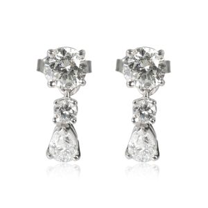 Diamond Multi Shape Drop Earrings in 14kt White Gold 1 58 CTW Gucci Soho Chain Shoulder Bag