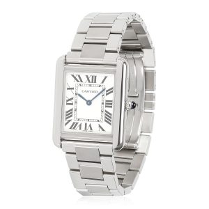 Cartier Tank Solo W5200013 Womens Watch in Stainless Steel BRAND NEW Luca Carati Diamond Fashion Ring in 18K White Gold 486 CTW