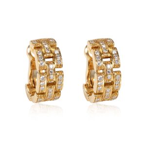 Cartier Mallion Panthere Diamond Earrings in 18kt Yellow Gold 058 CTW Louis Vuitton Multicle 6 Monogram Empreinte Noir Key Case