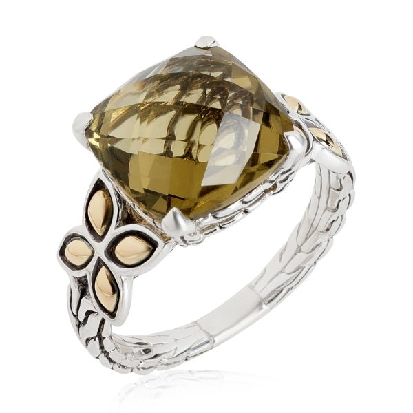 113970 pv d7701859 eea9 4011 a419 96bb7bdf2100 John Hardy Batu Kawung Smokey Topaz Ring in 18k Yellow GoldSterling Silver