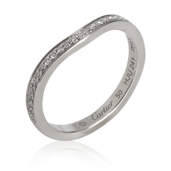 113985 pv Cartier Ballerine Curved Diamond Band in Platinum 009 CTW