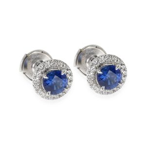 Tiffany Co Soleste Sapphire Diamond Stud Earring in Platinum 018 CT Louis Vuitton Capucines PM Handbag Magnolia