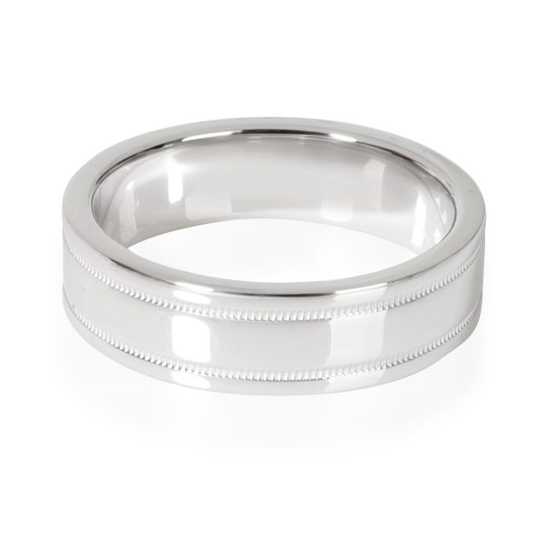 114150 bv Tiffany Co Essential Double Milgrain in Band in Platinum