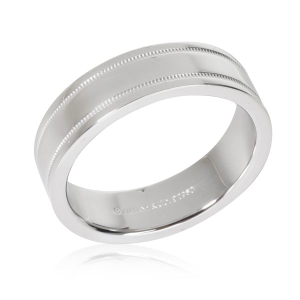 114150 pv Tiffany Co Essential Double Milgrain in Band in Platinum