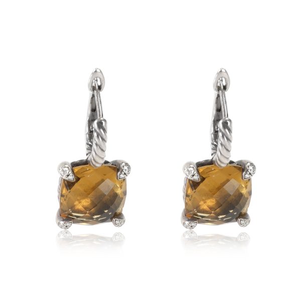 David Yurman Chatelaine Citrine Diamond Earrings in Sterling Silver 01 CTW David Yurman Chatelaine Citrine Diamond Earrings in Sterling Silver 01 CTW