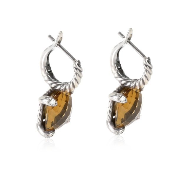 114161 sv David Yurman Chatelaine Citrine Diamond Earrings in Sterling Silver 01 CTW