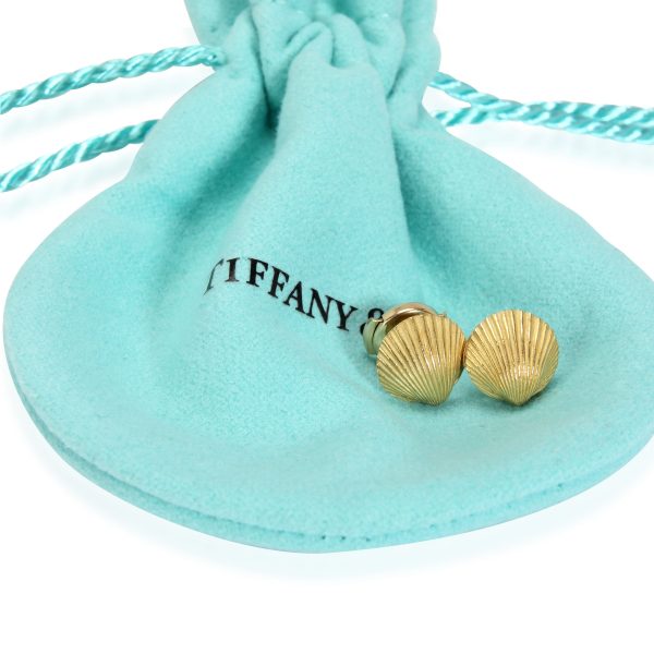 114168 box Tiffany Co Shell Earring in 18k Yellow Gold