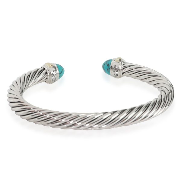 114179 bv David Yurman Cable Classics Turquoise Cuff in 14k SterlingGold