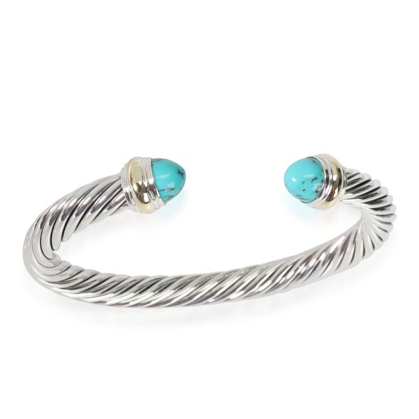 David Yurman Cable Classics Turquoise Cuff in 14k SterlingGold David Yurman Cable Classics Turquoise Cuff in 14k SterlingGold