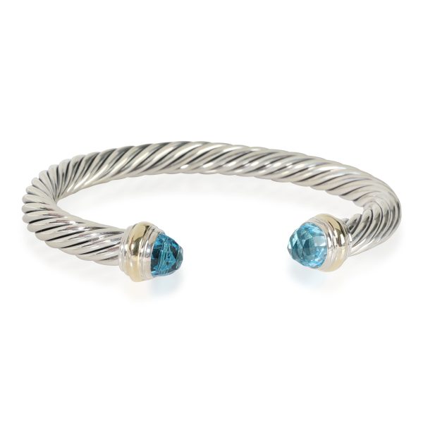 David Yurman Cable Classics Topaz Cuff in 14k GoldSterling David Yurman Cable Classics Topaz Cuff in 14k GoldSterling