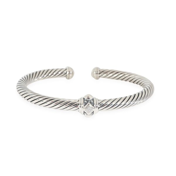 David Yurman Renaissance Diamond Cuff in Sterling Silver 003 CTW David Yurman Renaissance Diamond Cuff in Sterling Silver 003 CTW