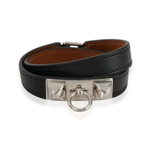 Hermès Rivale Double Tour Bracelet in Noir Cart