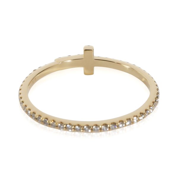 114269 bv Tiffany Co T Diamond Wire Band in 18k Yellow Gold 020 CTW