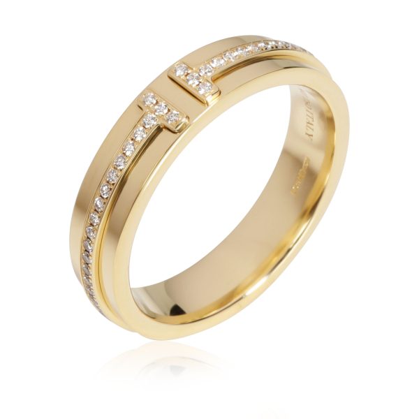 114270 av 1a5c1735 a3b1 41e0 a86c d136e81ebe75 Tiffany Co T Narrow Diamond Band in 18k Yellow Gold 013 CTW