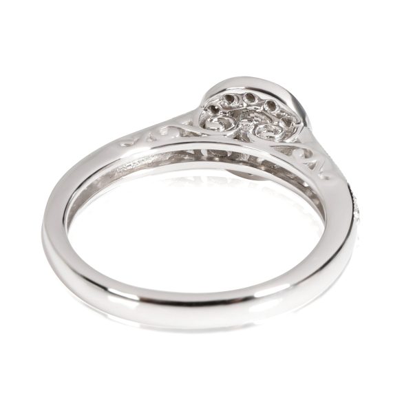 Rings Leo Diamond Engagement Ring in 18K White Gold G H I1 I2 051 CTW