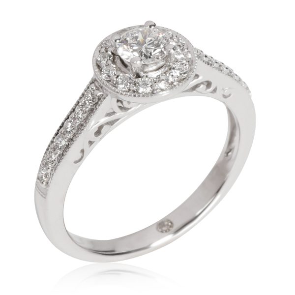 Leo Diamond Engagement Ring in 18K White Gold G H I1 I2 051 CTW Leo Diamond Engagement Ring in 18K White Gold G H I1 I2 051 CTW
