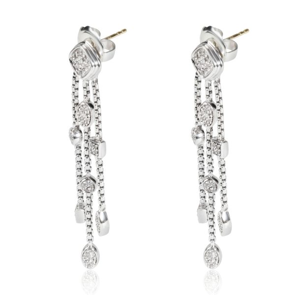 114346 sv David Yurman Confetti Diamond Earrings in Sterling Silver 043 CTW