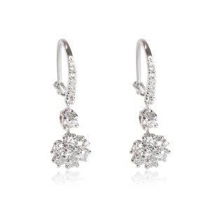 Graff Flower Drop Diamond Earrings in 18K White Gold 125 CTW Cart