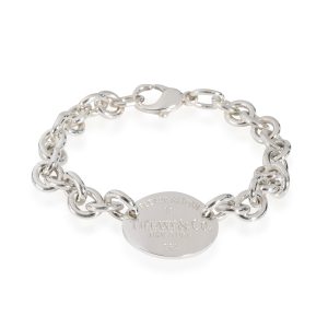 Tiffany Co Return to Tiffany Oval Tag Bracelet in Sterling Silver Louis Vuitton Monogram Drouot PVC Leather Shoulder Bag