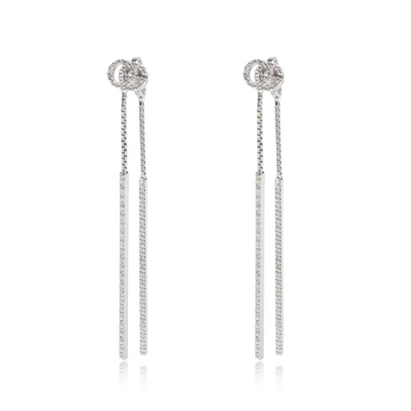 Gucci Running G Diamond Drop Earrings in 18k White Gold 056 CTW Gucci Running G Diamond Drop Earrings in 18k White Gold 056 CTW