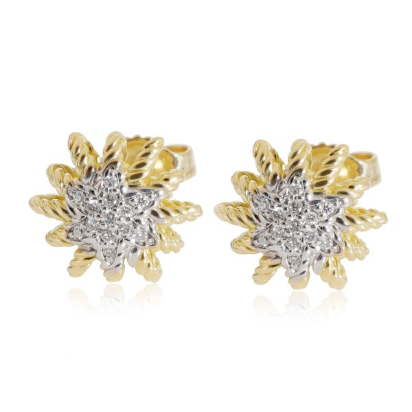 David Yurman Starburst Diamond Stud Earrings in18 Karat Yellow Gold 014 Ctw David Yurman Starburst Diamond Stud Earrings in18 Karat Yellow Gold 014 Ctw